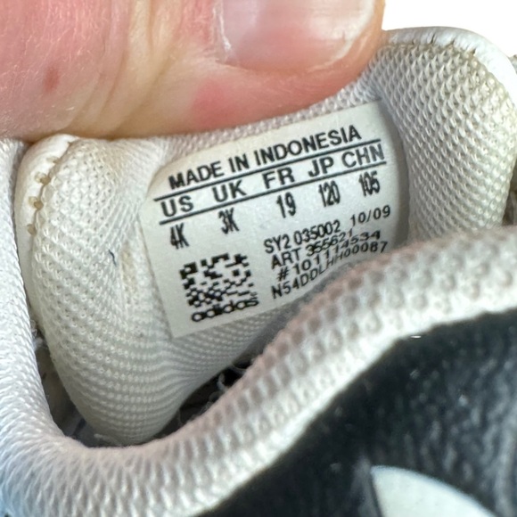 ADIDAS Baby Toddler 4K Superstar 3 Stripe Leather Sneakers White With Navy Blue - Picture 2 of 15